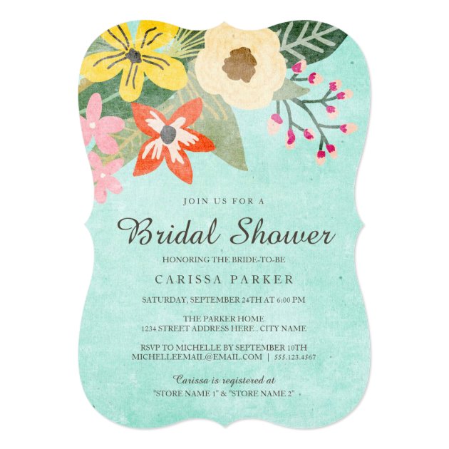 Beautiful Blooms Bridal Shower Invitation