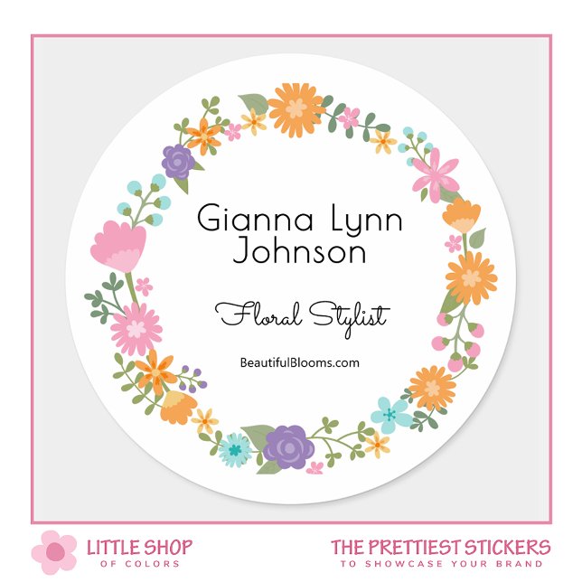 Beautiful Blooms Floral Design Business Labels (Creator Uploaded)