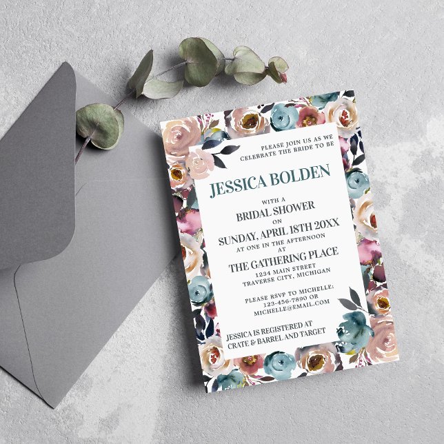 Beautiful Blooms Floral Spring Bridal Shower Invitation (Creator Uploaded)