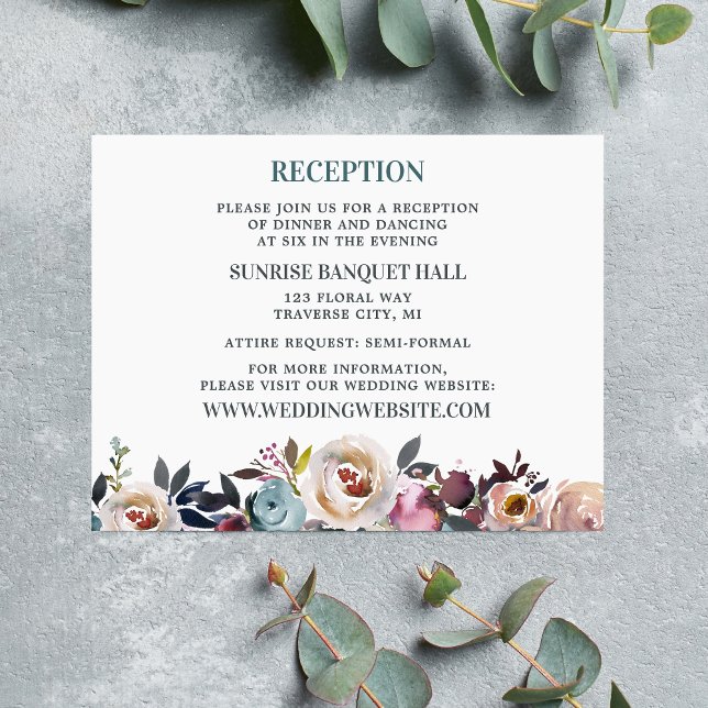 Beautiful Blooms Floral Spring Pastel Teal Enclosure Card (Creator Uploaded)