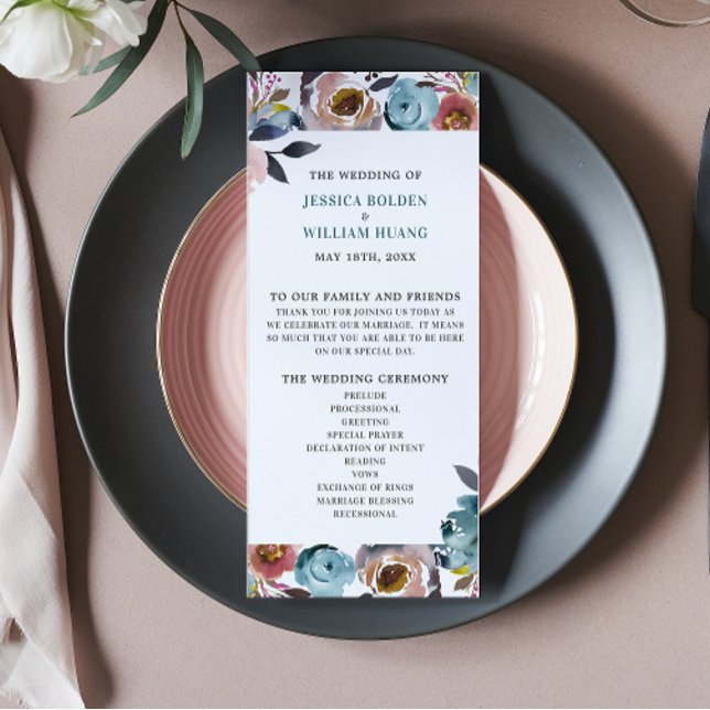 Beautiful Blooms Floral Spring Wedding Ceremony Program (Creator Uploaded)