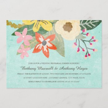 Beautiful Blooms Rehearsal Dinner Invitation by Orabella at Zazzle