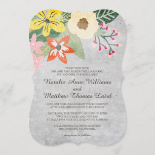 Beautiful Blooms Wedding Invitation / Gray