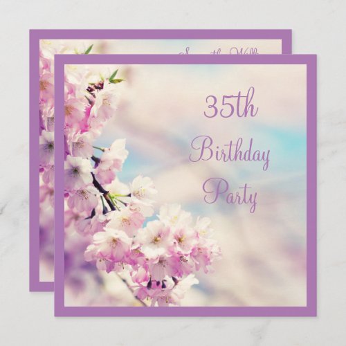 Beautiful Blossom 35th Birthday Invitation