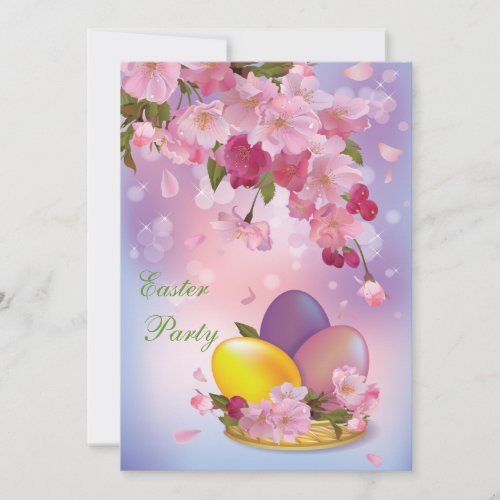 Beautiful Blossom  Eggs Easter Party Invitation