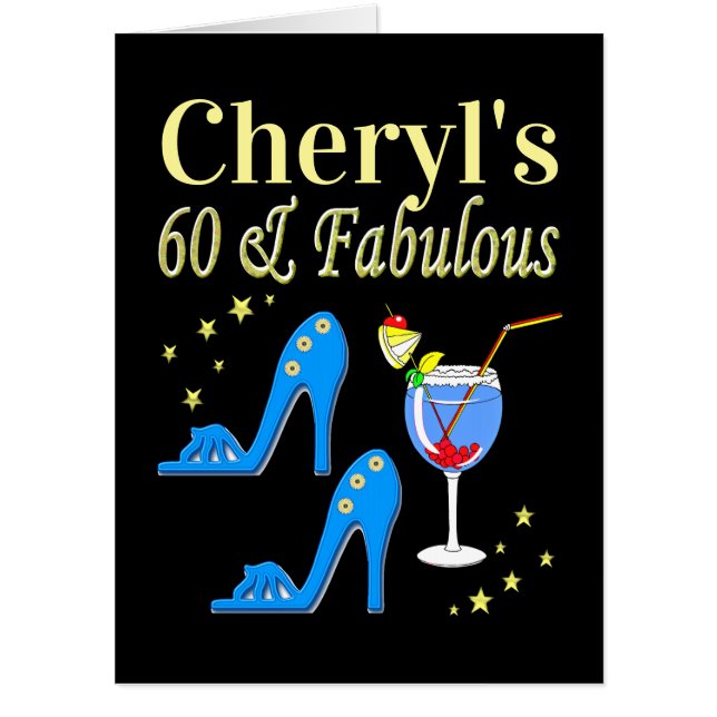 BEAUTIFUL BLUE 60 AND FABULOUS DIVA CARD (Front)
