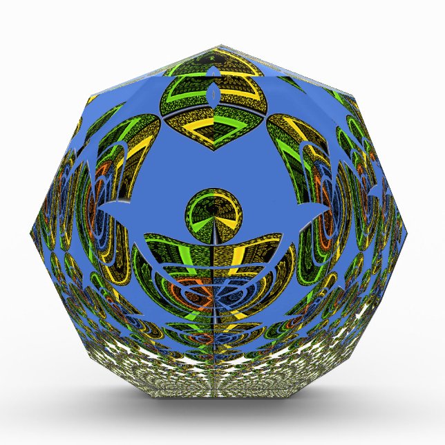 Beautiful Blue African Traditional Ethnic  Vector  Acrylic Award (Front)