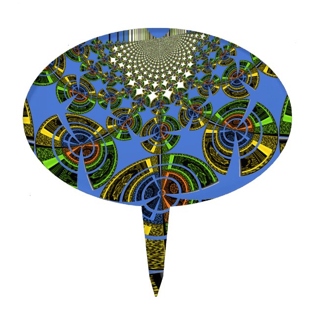 Beautiful Blue African Traditional Ethnic  Vector  Cake Topper (Front)