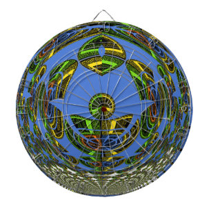 Beautiful Blue African Traditional Ethnic  Vector  Dart Board