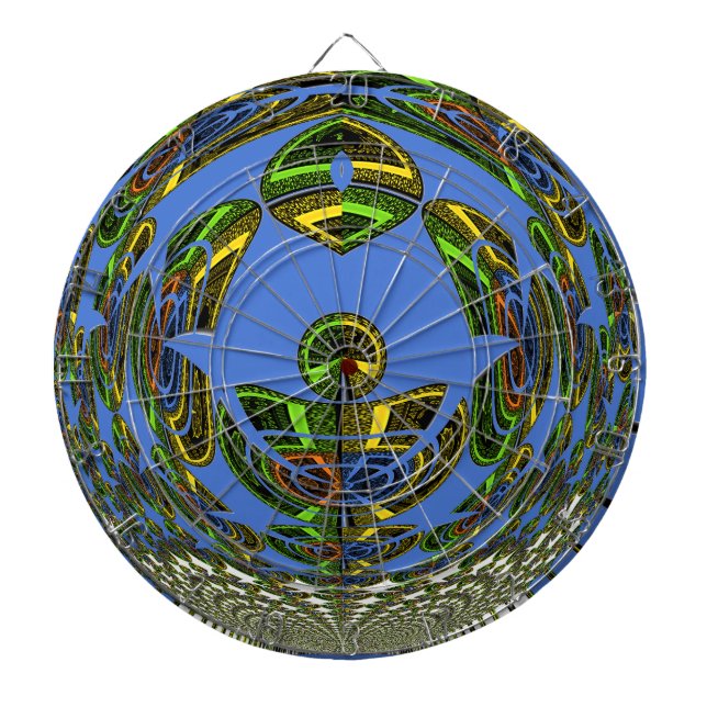 Beautiful Blue African Traditional Ethnic  Vector  Dart Board (Front)