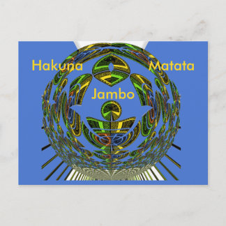 Beautiful Blue African Traditional Ethnic  Vector  Postcard