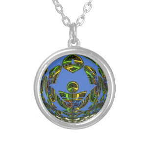 Beautiful Blue African Traditional Ethnic  Vector  Silver Plated Necklace