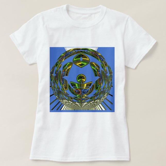 Beautiful Blue African Traditional Ethnic  Vector  T-Shirt (Design Front)