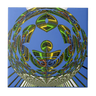 Beautiful Blue African Traditional Ethnic  Vector  Tile