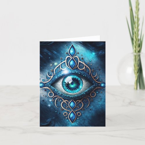 Beautiful Blue All Seeing Eye Illuminati Card