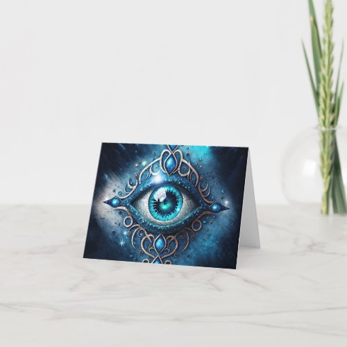 Beautiful Blue All Seeing Eye Illuminati Card