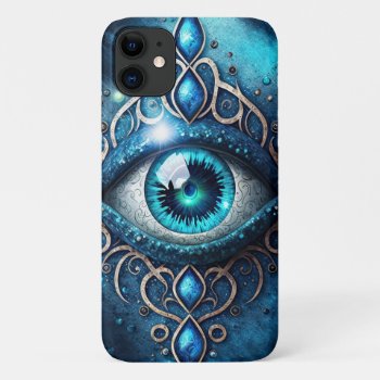 Beautiful Blue All Seeing Eye Illuminati Iphone 11 Case by azlaird at Zazzle
