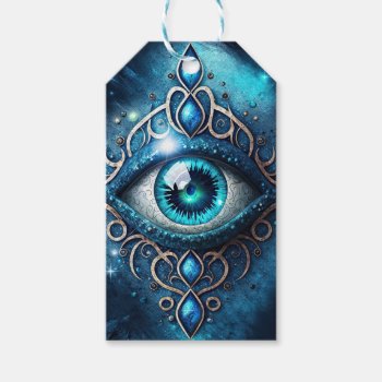 Beautiful Blue All Seeing Eye Illuminati Gift Tags by azlaird at Zazzle
