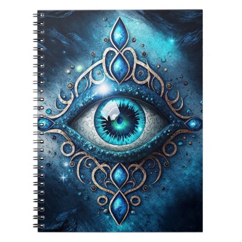 Beautiful Blue All Seeing Eye Inspirational Notebook