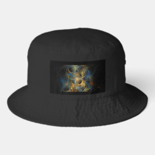 Beautiful Blue And Gold Fractal Bucket Hat