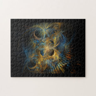 Beautiful Blue And Gold Fractal  Jigsaw Puzzle