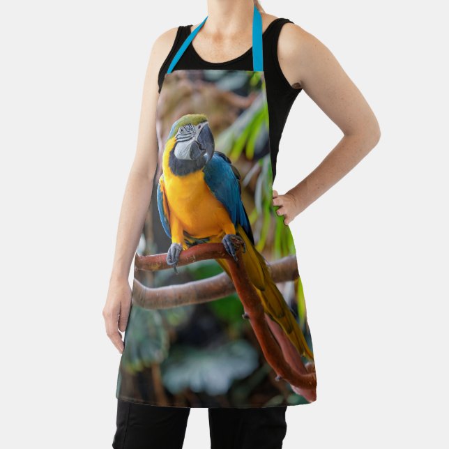 Beautiful Blue and Gold Macaw Parrot Bird Apron (Insitu)