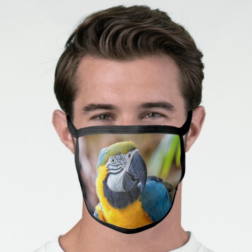 Beautiful Blue and Gold Macaw Parrot Bird Face Mask