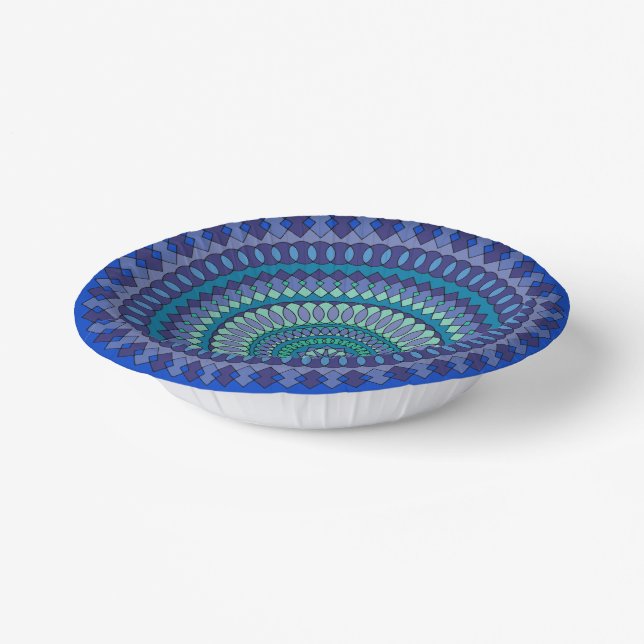 Beautiful Blue and Green Party Paper Bowls (Angled)