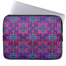 Beautiful Blue and Pink Southwestern Style Laptop Sleeve