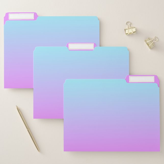 Beautiful Blue and Purple Ombre File Folder (Set)