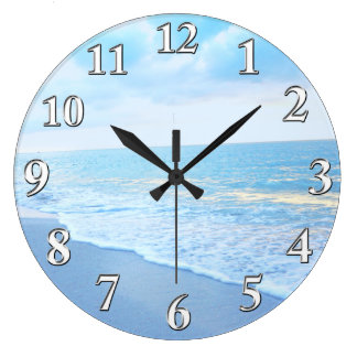 Beach Wall Gifts on Zazzle - Beautiful Blue and Turquoise Beach Wall Clock