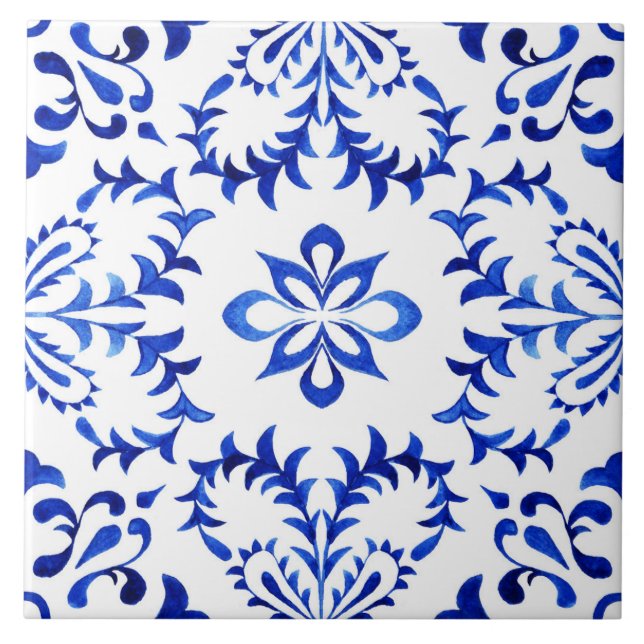 Beautiful Blue and White Azelujo  Ceramic Tile. Ceramic Tile (Front)