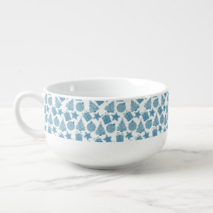 Beautiful Blue and White Christmas Soup Mug