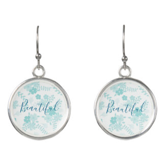 Beautiful Blue and White Floral Earrings