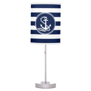 Beautiful Blue And White Nautical Style Table Lamp