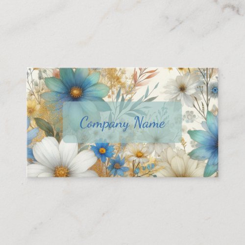 Beautiful Blue and White Wildflowers Business Card