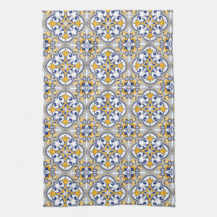 💙💛 Beautiful blue and yellow Azulejos 9 Kitchen Towel