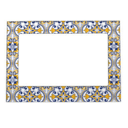 &#128153;&#128155; Beautiful blue and yellow Azulejos 9,  Magnetic Frame