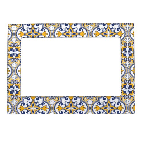  Beautiful blue and yellow Azulejos 9  Magnetic Frame