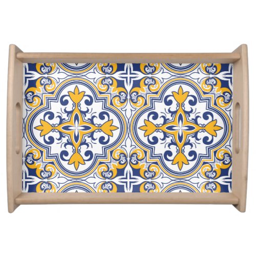  Beautiful blue and yellow Azulejos 9 Serving Tray