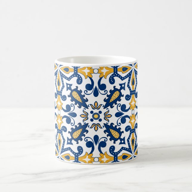 💙💛 Beautiful blue and yellow Azulejos,   Coffee Mug (Center)