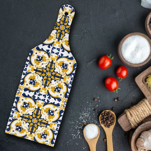  Beautiful blue and yellow Azulejos Cutting Board