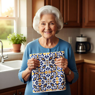 💙💛 Beautiful blue and yellow Azulejos,   Kitchen Kitchen Towel