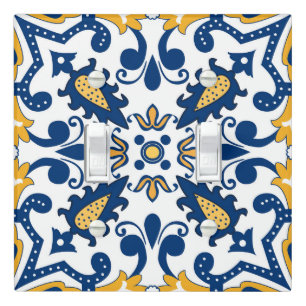 💙💛 Beautiful blue and yellow Azulejos,   Light S Switch Cover