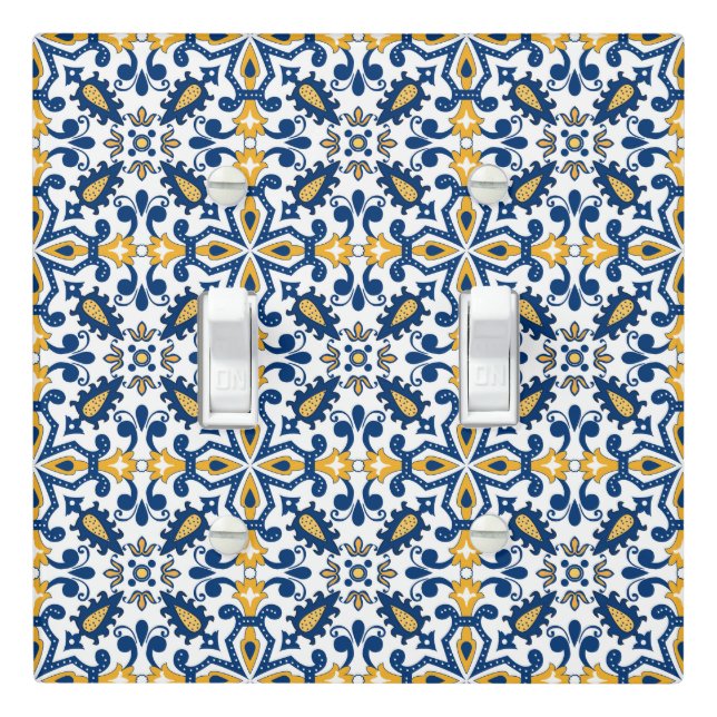 💙💛 Beautiful blue and yellow Azulejos,   Light Switch Cover (In Situ)