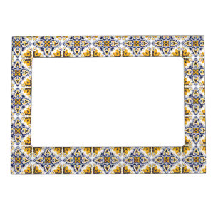 💛💙🤍 Beautiful blue and yellow Azulejos, Magnetic Frame