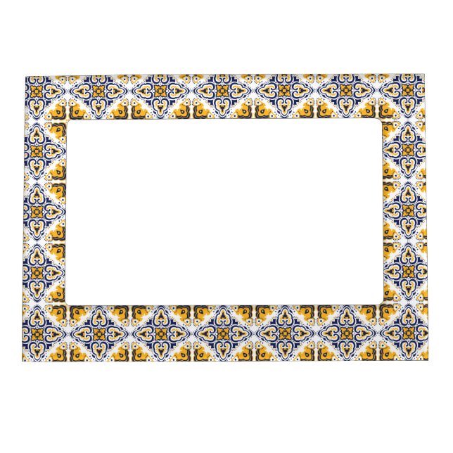 💛💙🤍 Beautiful blue and yellow Azulejos, Magnetic Frame (Front)