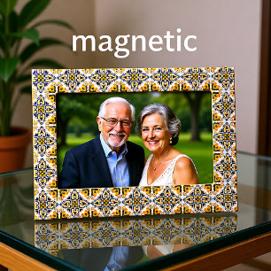 💛💙🤍 Beautiful blue and yellow Azulejos, Magnetic Frame
