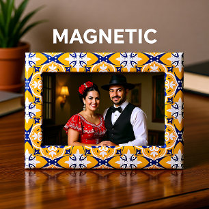 💛💙🤍 Beautiful blue and yellow Azulejos Magnetic Frame