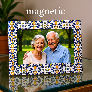 💙💛 Beautiful blue and yellow Azulejos, Magnetic Frame